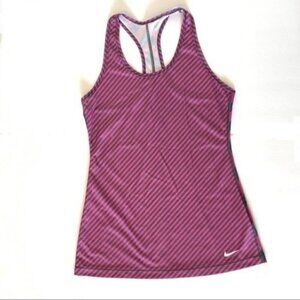 Nike striped racerback tank, pink & gray, size: M